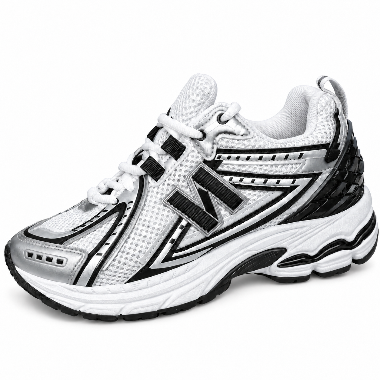 Basket NB-5A — Blanc / Argenté / Noir
