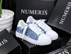 Sneakers NUMERIS bleu denim et blanc — paire