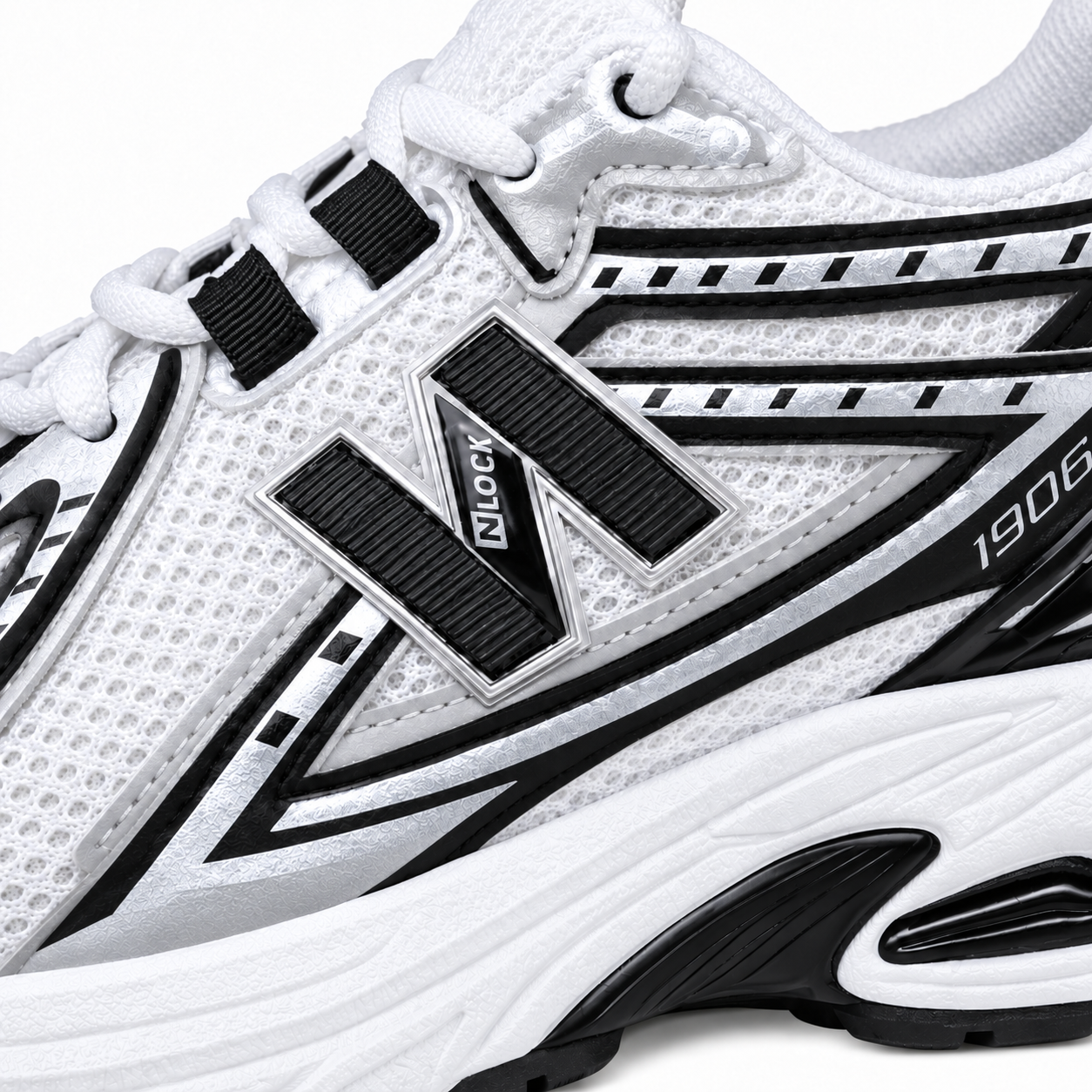 Basket NB-5A — Blanc / Argenté / Noir – Image 3