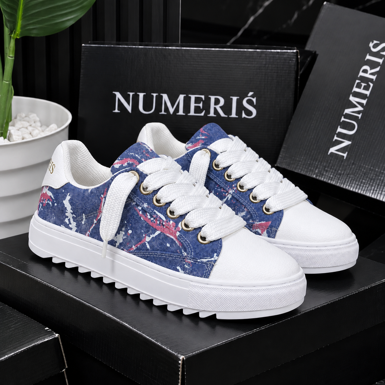 Sneakers NUMERIS — Bleu / Blanc / Rose