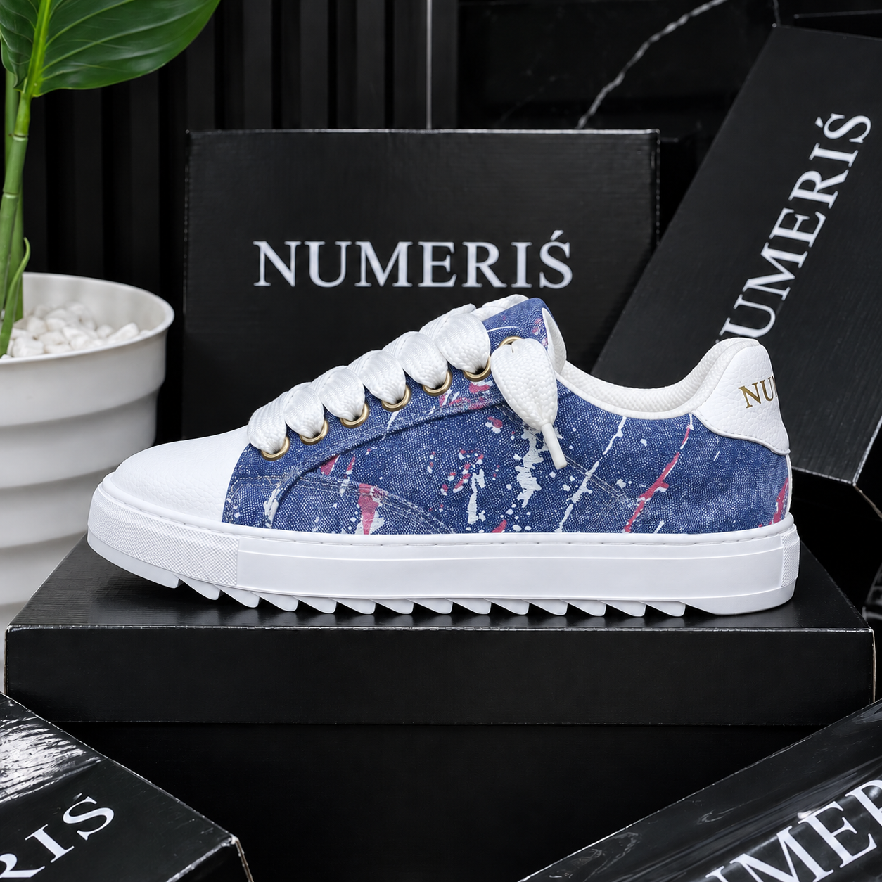 Sneakers NUMERIS — Bleu / Blanc / Rose – Image 3