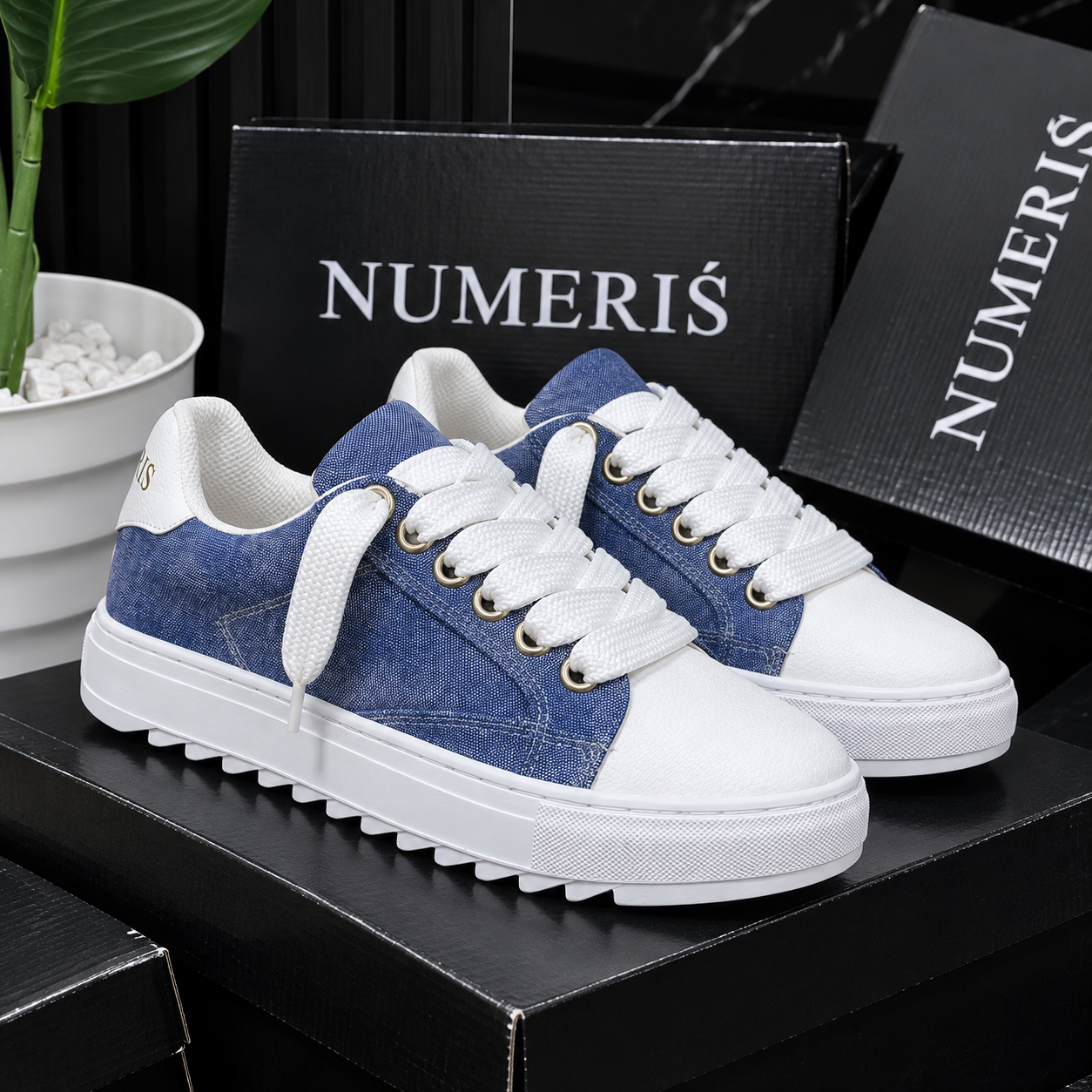 Sneakers NUMERIS — Bleu uni