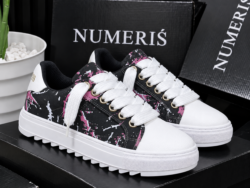 Sneakers NUMERIS — Noir / Blanc / Rose
