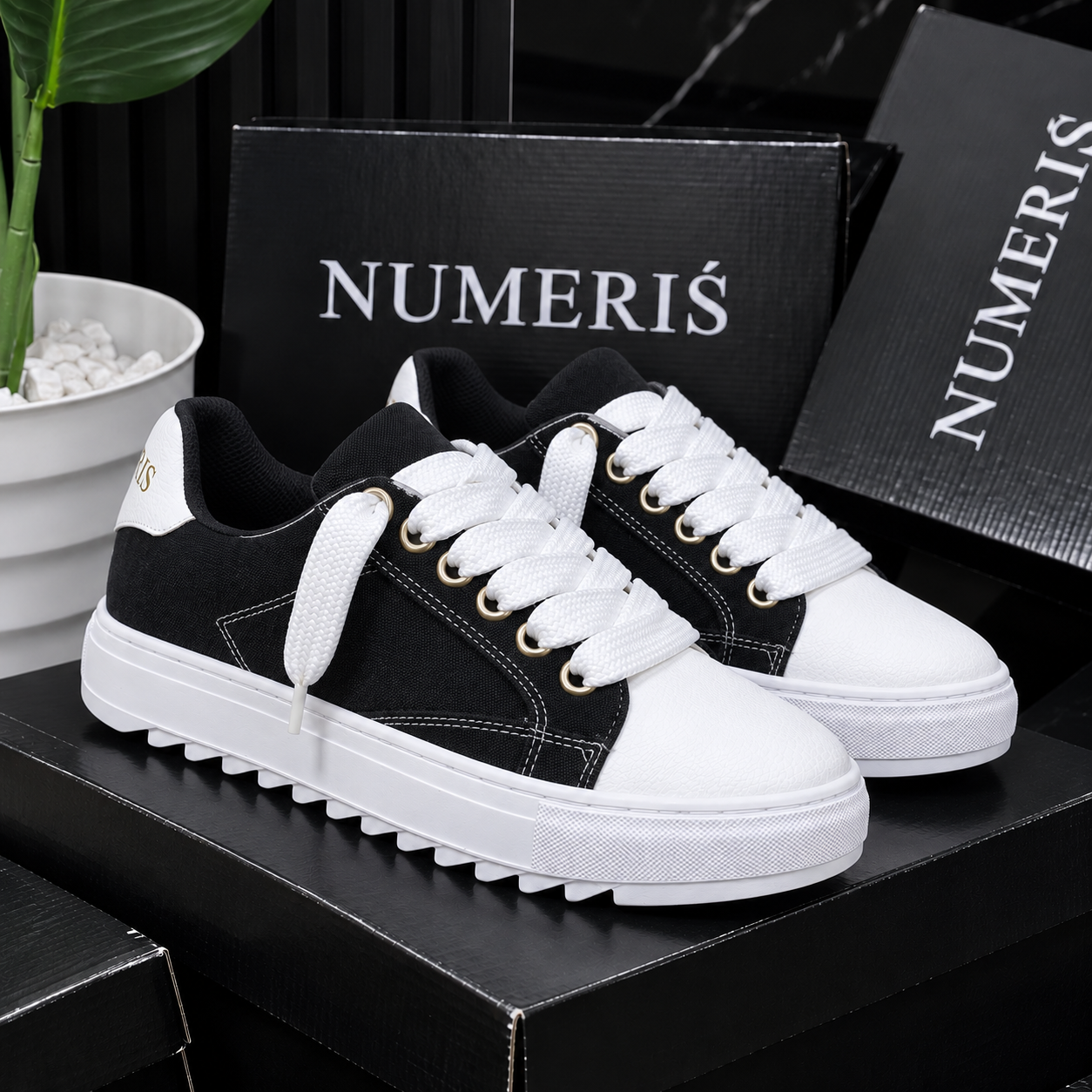 Sneakers NUMERIS — Noir uni