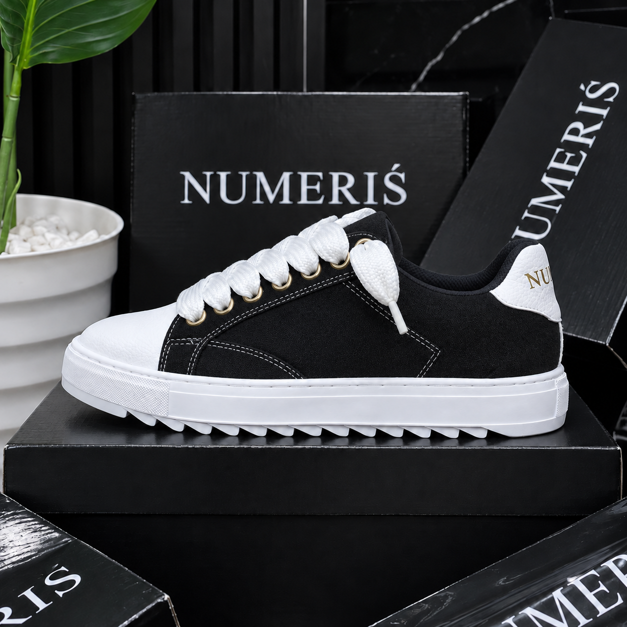 Sneakers NUMERIS — Noir uni – Image 3